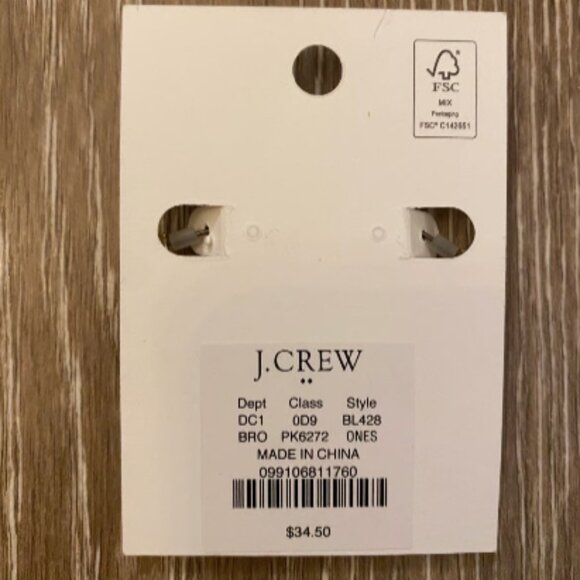 NWT J.Crew Factory Pink Resin Hoop Earrings - Picture 3 of 4